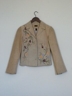 Vintage Hand Painted Danier Suede Jacket